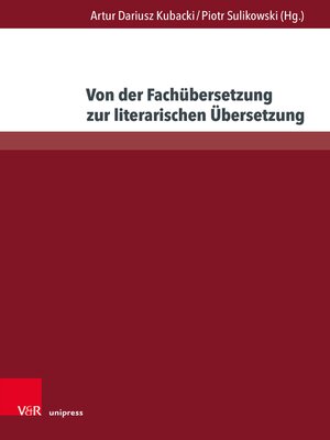 cover image of Von der Fachübersetzung zur literarischen Übersetzung